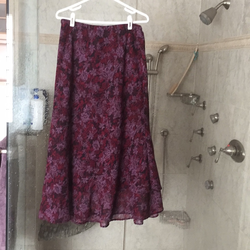Long skirt. White Stag red 100% polyester